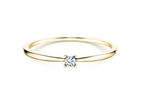 Anello di Fidanzamento Modern Petite in 14K oro giallo con diamante 0,05ct G/SI