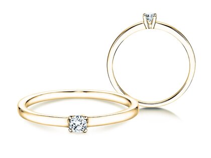 Anello di Fidanzamento Modern Petite in 14K oro giallo con diamante 0,08ct G/SI