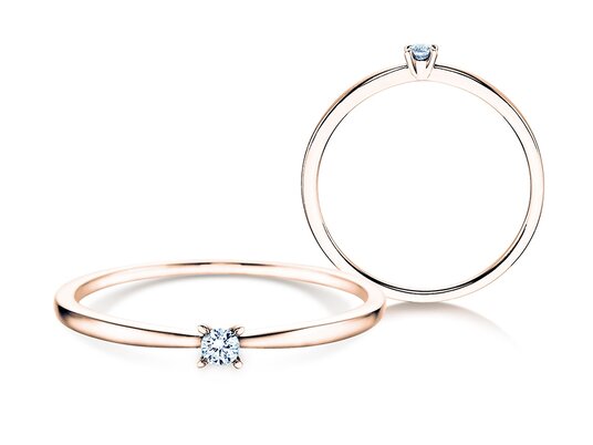 Anello di Fidanzamento Modern Petite in 14K oro bianco con diamante 0,05ct G/SI