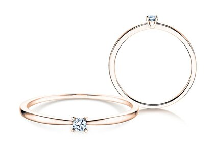Anello di Fidanzamento Modern Petite in 14K oro rosa con diamante 0,05ct G/SI