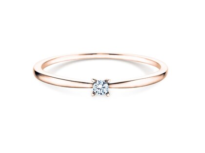 Anello di Fidanzamento Modern Petite in 14K oro rosa con diamante 0,05ct G/SI