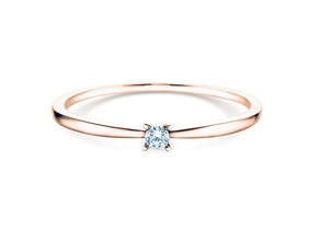 Anello di Fidanzamento Modern Petite in 14K oro rosa con diamante 0,05ct G/SI