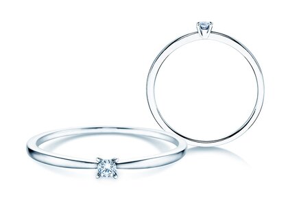 Anello di Fidanzamento Modern Petite in 14K oro bianco con diamante 0,05ct G/SI