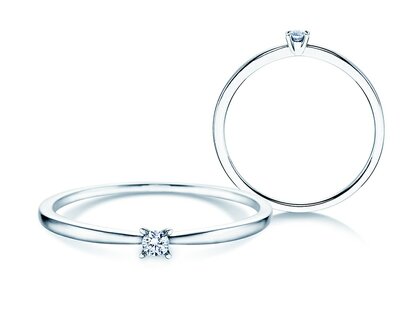 Anello di Fidanzamento Modern Petite in 14K oro bianco con diamante 0,05ct G/SI