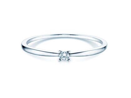 Anello di Fidanzamento Modern Petite in 14K oro bianco con diamante 0,05ct G/SI