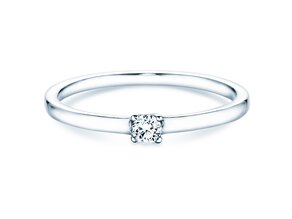 Anello di Fidanzamento Modern Petite in 14K oro bianco con diamante 0,08ct G/SI