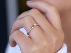 Anello di Fidanzamento Modern in argento 925/- con diamante 0,05ct G/VS