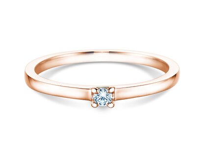 Anello di Fidanzamento Modern in 14K oro rosa con diamante 0,05ct G/SI
