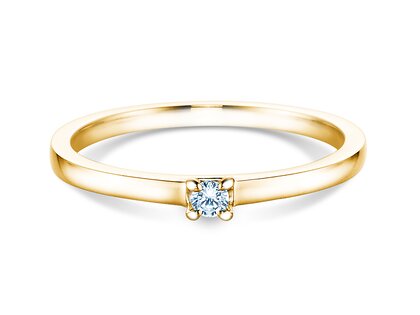 Anello di Fidanzamento Modern in 14K oro giallo con diamante 0,05ct H/SI