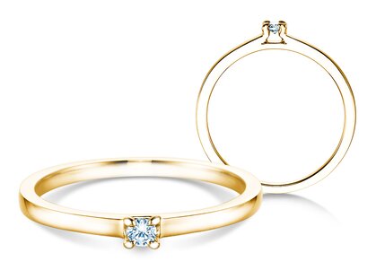 Anello di Fidanzamento Modern in 9K oro giallo con diamante 0,05ct H/SI