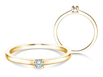 Anello di Fidanzamento Modern in 14K oro giallo con diamante 0,05ct H/SI