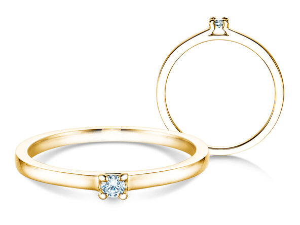 Anello di Fidanzamento Modern in 14K oro giallo con diamante 0,05ct H/SI