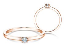 Anello di Fidanzamento Modern in 9K oro rosa con diamante 0,05ct G/SI