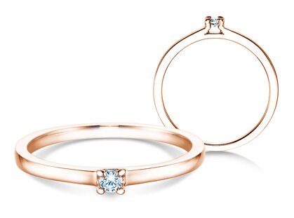 Anello di Fidanzamento Modern in 14K oro rosa con diamante 0,05ct H/SI
