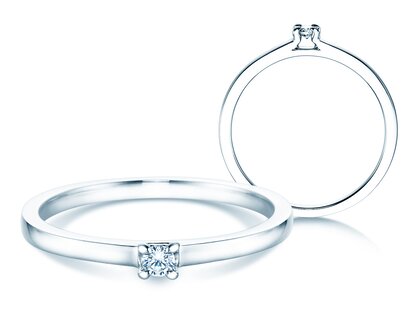 Anello di Fidanzamento Modern in argento 925/- con diamante 0,05ct G/VS
