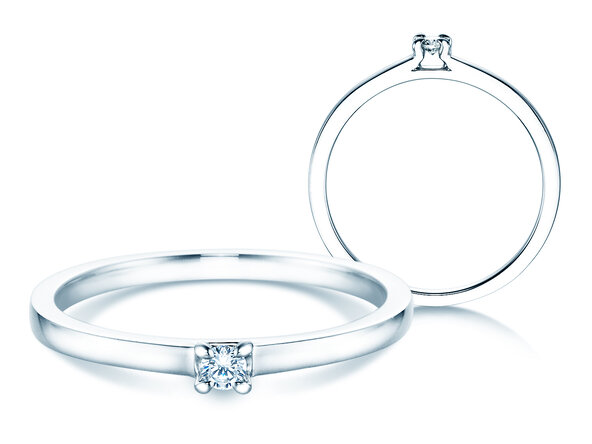 Anello di Fidanzamento Modern in argento 925/- con diamante 0,05ct G/VS