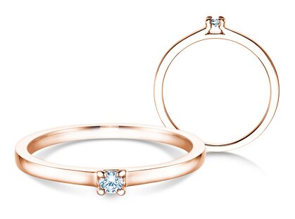 Anello di Fidanzamento Modern in 18K oro rosa con diamante 0,05ct G/SI