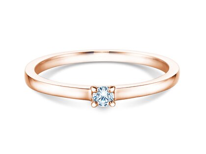 Anello di Fidanzamento Modern in 18K oro rosa con diamante 0,07ct H/SI