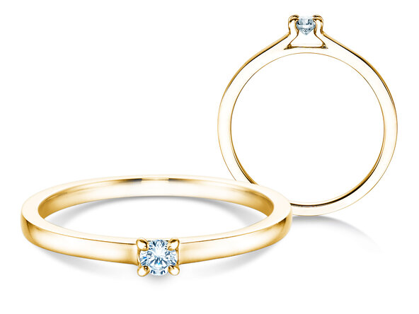 Anello di Fidanzamento Modern in 14K oro giallo con diamante 0,07ct G/SI