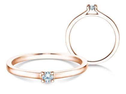 Anello di Fidanzamento Modern in 18K oro rosa con diamante 0,07ct H/SI
