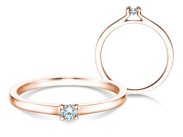 Anello di Fidanzamento Modern in 18K oro rosa con diamante 0,07ct H/SI