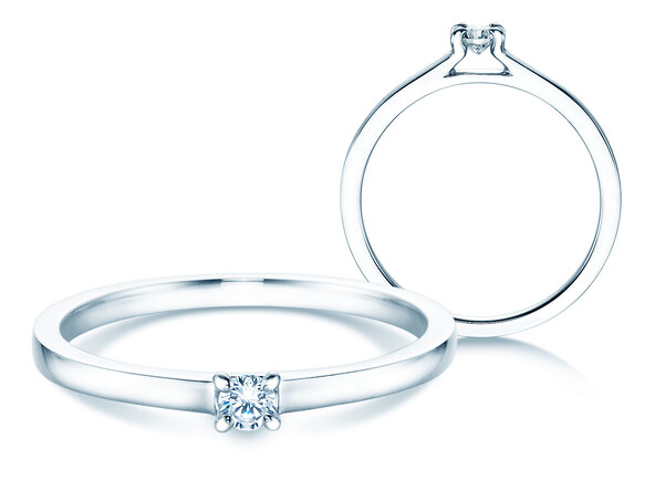 Anello di Fidanzamento Modern in argento 925/- con diamante 0,07ct H/SI