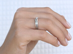 Anello di Fidanzamento Modern in 14K oro bianco con diamante 0,10ct G/SI