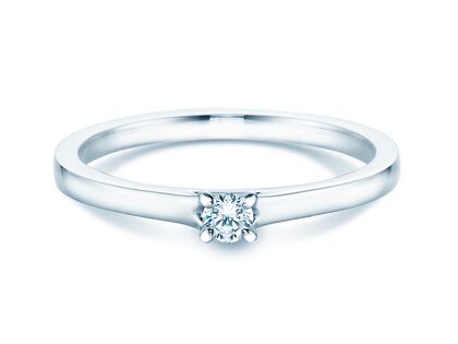 Anello di Fidanzamento Modern in 14K oro bianco con diamante 0,10ct G/SI