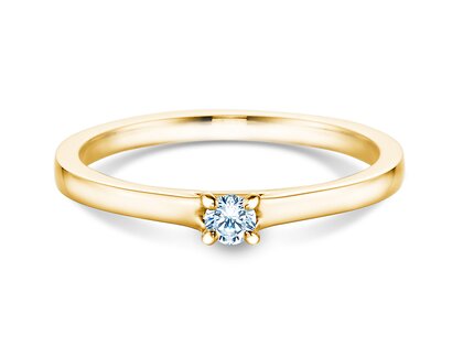 Anello di Fidanzamento Modern in 14K oro giallo con diamante 0,10ct H/SI