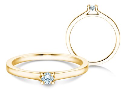 Anello di Fidanzamento Modern in 14K oro giallo con diamante 0,10ct H/SI