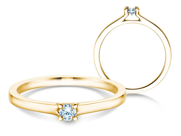 Anello di Fidanzamento Modern in 14K oro giallo con diamante 0,10ct H/SI