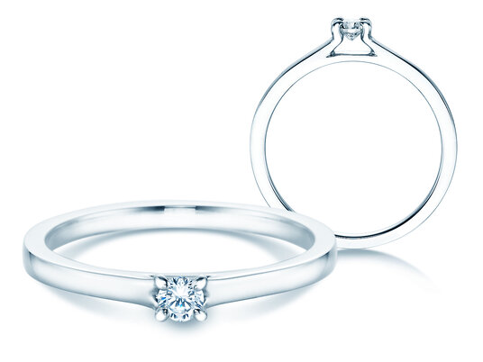Anello di Fidanzamento Modern in argento 925/- con diamante 0,10ct G/SI