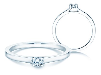 Anello di Fidanzamento Modern in 14K oro bianco con diamante 0,10ct G/SI