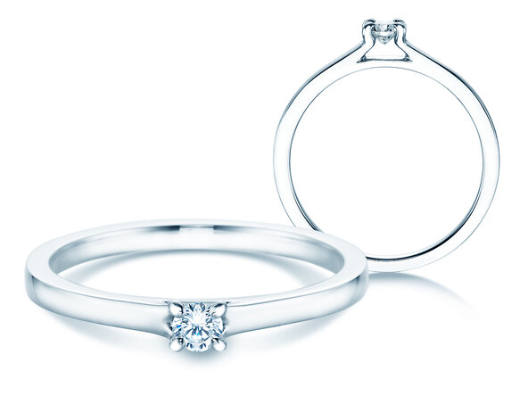 Anello di Fidanzamento Modern in 14K oro bianco con diamante 0,10ct G/SI