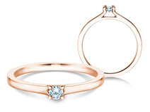 Anello di Fidanzamento Modern in 14K oro rosa con diamante 0,10ct G/SI