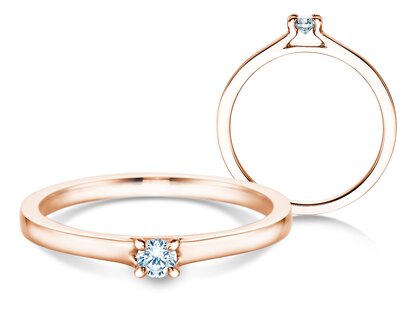 Anello di Fidanzamento Modern in 14K oro rosa con diamante 0,10ct G/SI