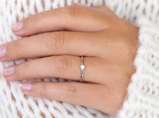 Anello di Fidanzamento Modern in argento 925/-