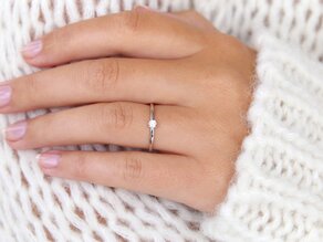 Anello di Fidanzamento Modern in argento 925/- con diamante 0,15ct G/VS