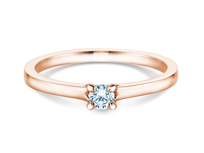 Anello di Fidanzamento Modern in 18K oro rosa con diamante 0,15ct G/SI
