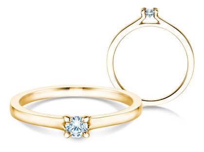 Anello di Fidanzamento Modern in 18K oro giallo con diamante 0,15ct G/SI