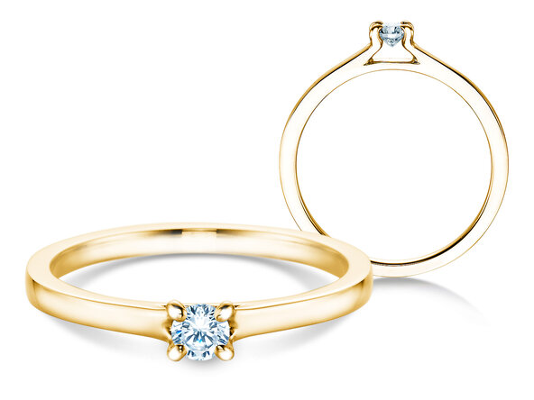 Anello di Fidanzamento Modern in 14K oro giallo con diamante 0,15ct H/SI