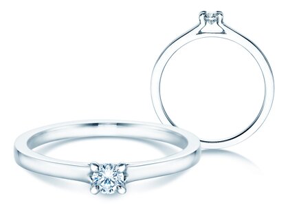Anello di Fidanzamento Modern in 18K oro bianco con diamante 0,15ct G/SI