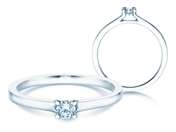 Anello di Fidanzamento Modern in argento 925/- con diamante 0,15ct G/VS