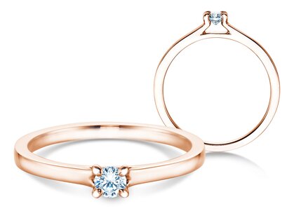 Anello di Fidanzamento Modern in 14K oro rosa con diamante 0,15ct G/SI