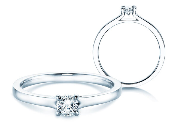 Anello di Fidanzamento Modern in 9K oro bianco con diamante 0,25ct H/SI