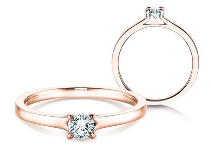 Anello di Fidanzamento Modern in 18K oro rosa con diamante 0,30ct G/SI