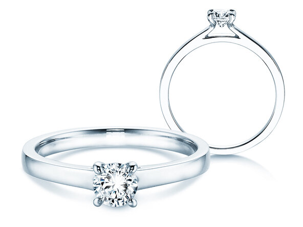 Anello di Fidanzamento Modern in 14K oro bianco con diamante 0,30ct H/SI
