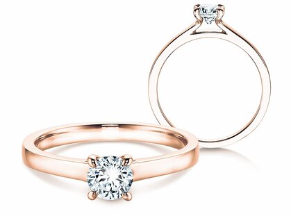 Anello di Fidanzamento Modern in 18K oro rosa con diamante 0,40ct G/SI
