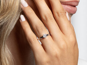 Anello di Fidanzamento Modern in 14K oro bianco con diamante 0,50ct H/SI