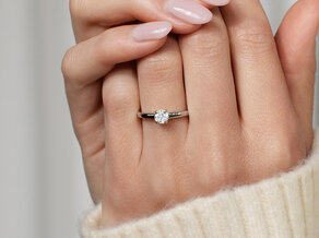 Anello di Fidanzamento Modern in 14K oro bianco con diamante 0,50ct H/SI